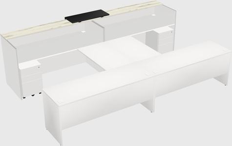 Shared u-shaped reception desks