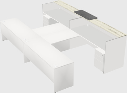 Shared u-shaped reception desks