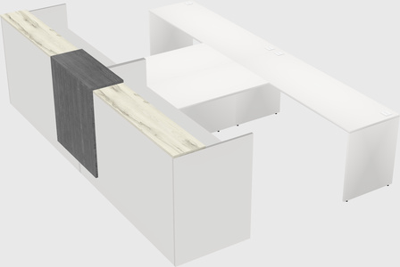 Shared u-shaped reception desks