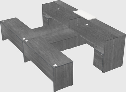 Shared u-shaped reception desks