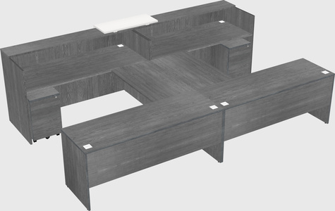 Shared u-shaped reception desks