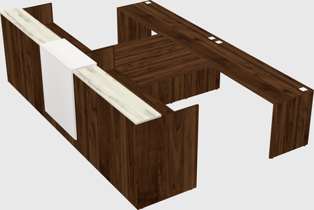 Shared u-shaped reception desks
