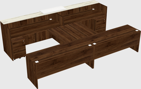 Shared u-shaped reception desks
