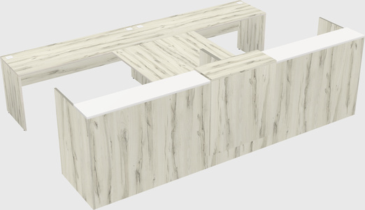 Shared u-shaped reception desks