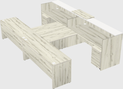 Shared u-shaped reception desks
