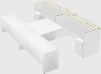 Shared u-shaped reception desks