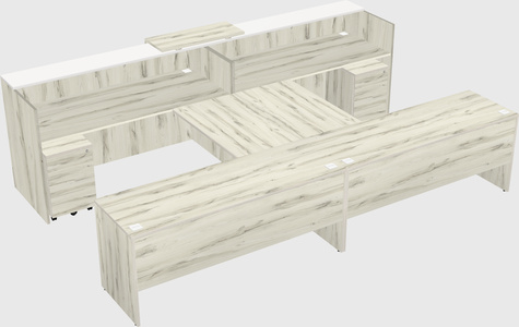 Shared u-shaped reception desks