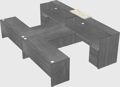 Shared u-shaped reception desks