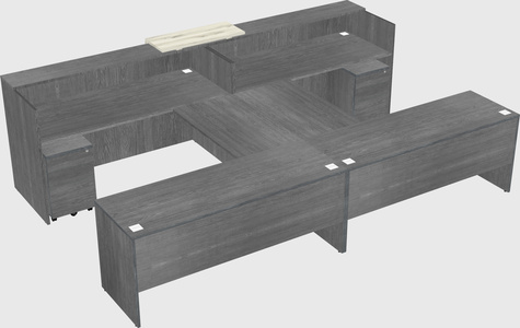 Shared u-shaped reception desks