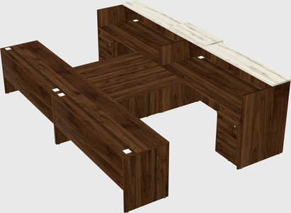 Shared u-shaped reception desks