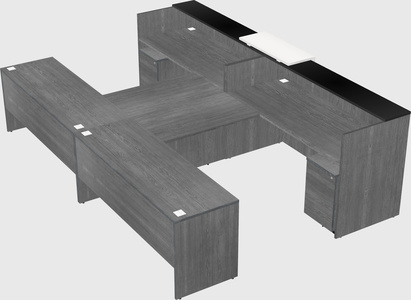 Shared u-shaped reception desks