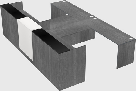 Shared u-shaped reception desks