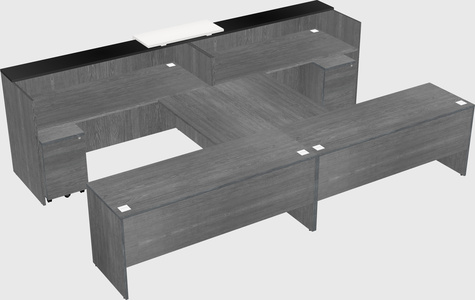 Shared u-shaped reception desks