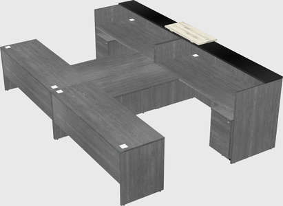 Shared u-shaped reception desks