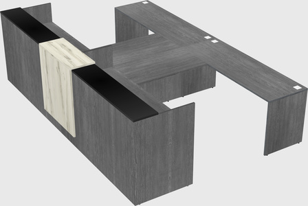 Shared u-shaped reception desks