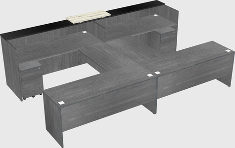 Shared u-shaped reception desks
