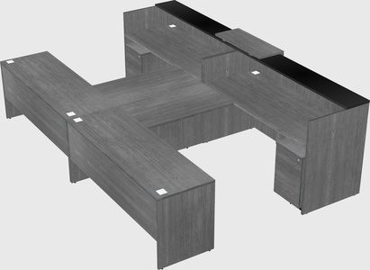 Shared u-shaped reception desks
