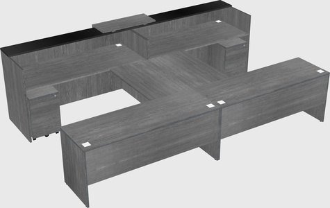 Shared u-shaped reception desks