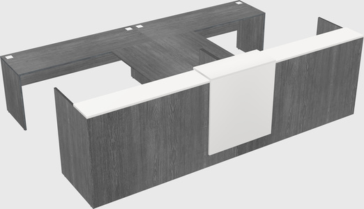 Shared u-shaped reception desks