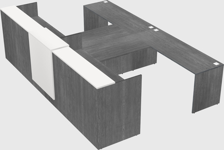Shared u-shaped reception desks