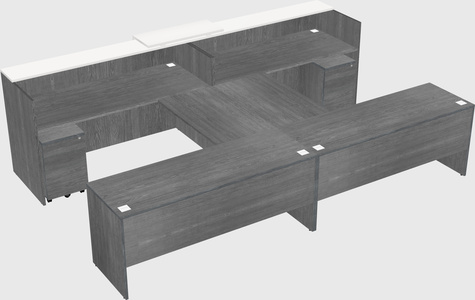Shared u-shaped reception desks