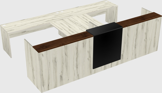 Shared u-shaped reception desks