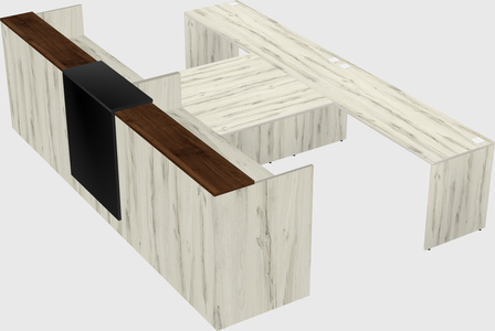 Shared u-shaped reception desks