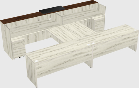 Shared u-shaped reception desks