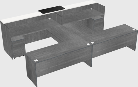 Shared u-shaped reception desks