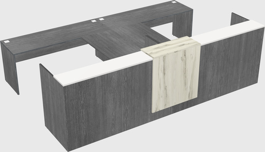 Shared u-shaped reception desks
