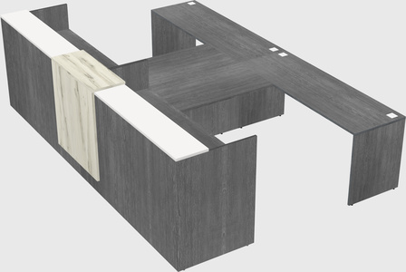 Shared u-shaped reception desks