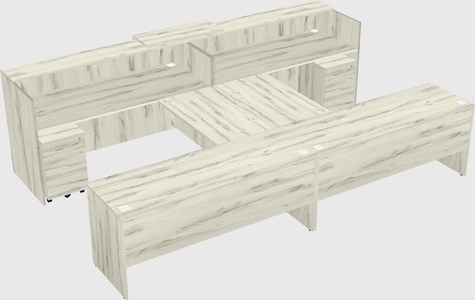 Shared u-shaped reception desks