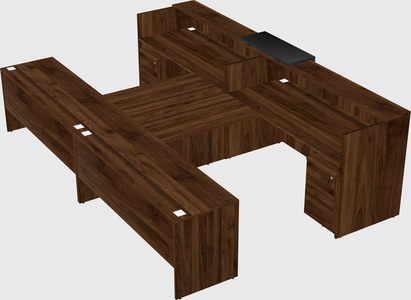Shared u-shaped reception desks
