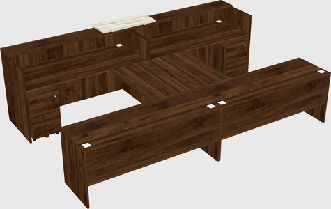 Shared u-shaped reception desks