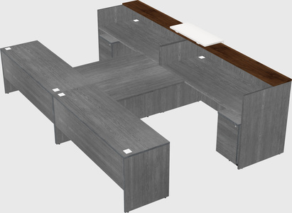 Shared u-shaped reception desks