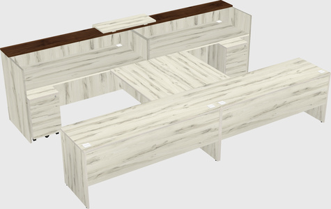Shared u-shaped reception desks