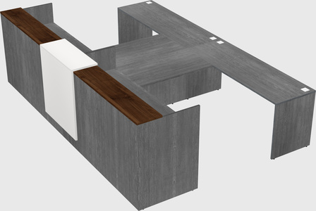 Shared u-shaped reception desks