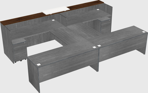 Shared u-shaped reception desks