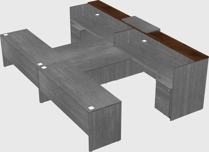 Shared u-shaped reception desks