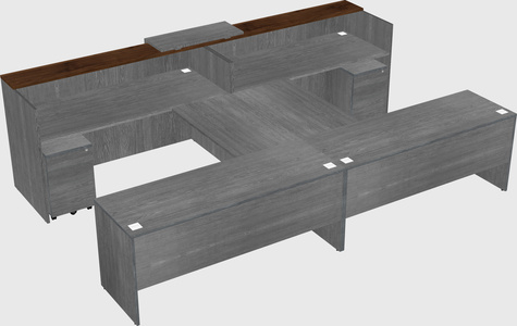 Shared u-shaped reception desks
