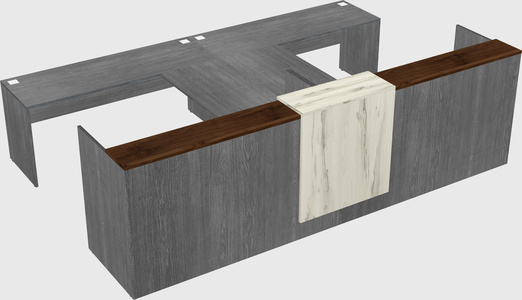 Shared u-shaped reception desks