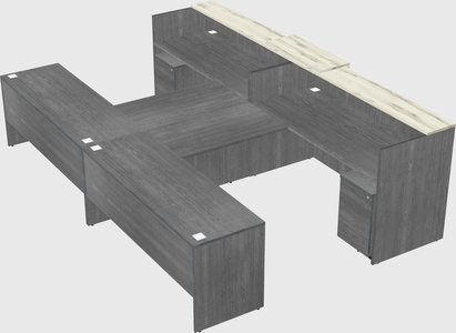 Shared u-shaped reception desks