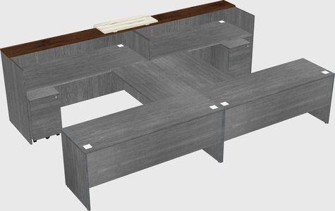 Shared u-shaped reception desks