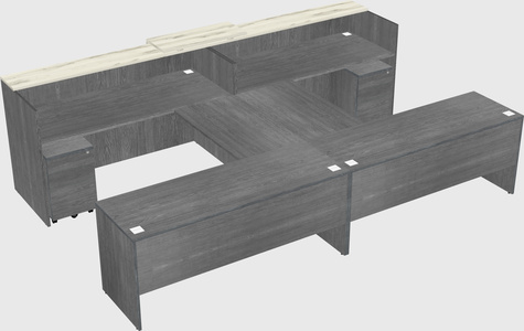 Shared u-shaped reception desks