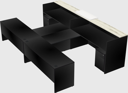Shared u-shaped reception desks