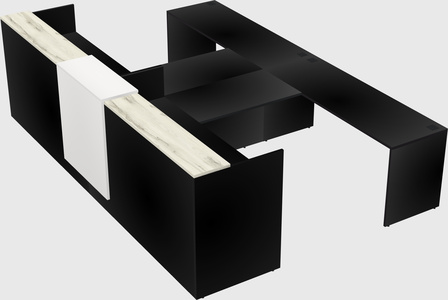 Shared u-shaped reception desks