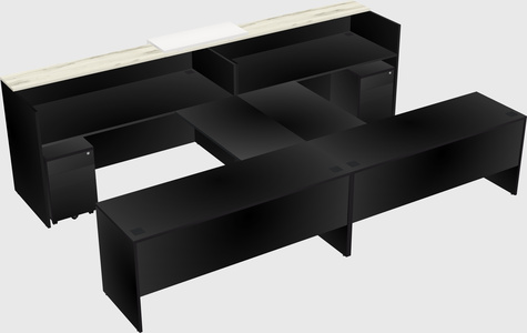 Shared u-shaped reception desks
