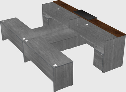 Shared u-shaped reception desks