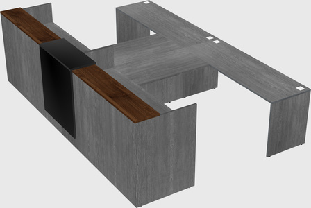 Shared u-shaped reception desks