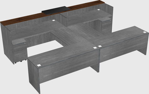 Shared u-shaped reception desks